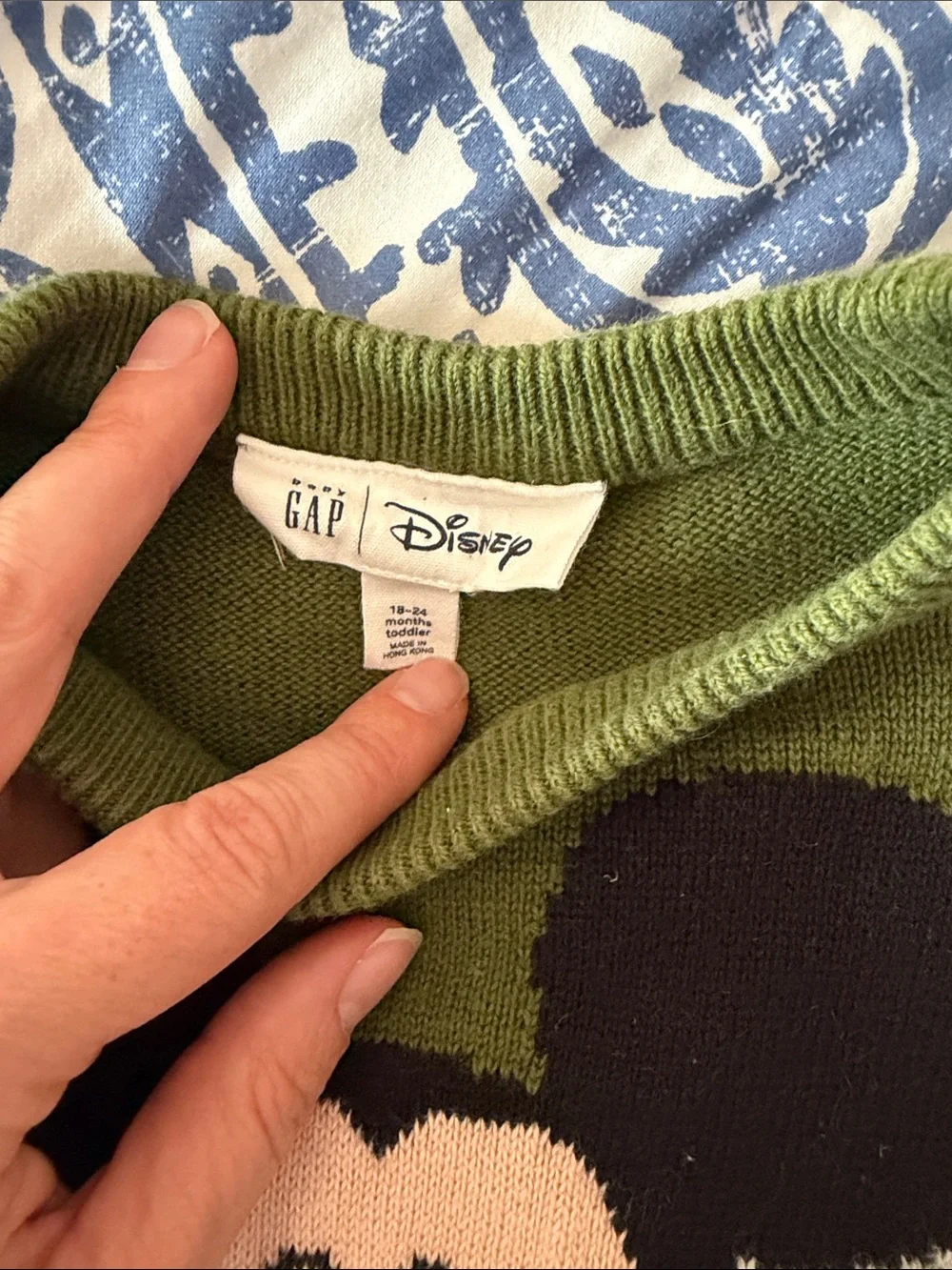 GAP Green Crewneck Mickey Mouse sweater 18-24 mo